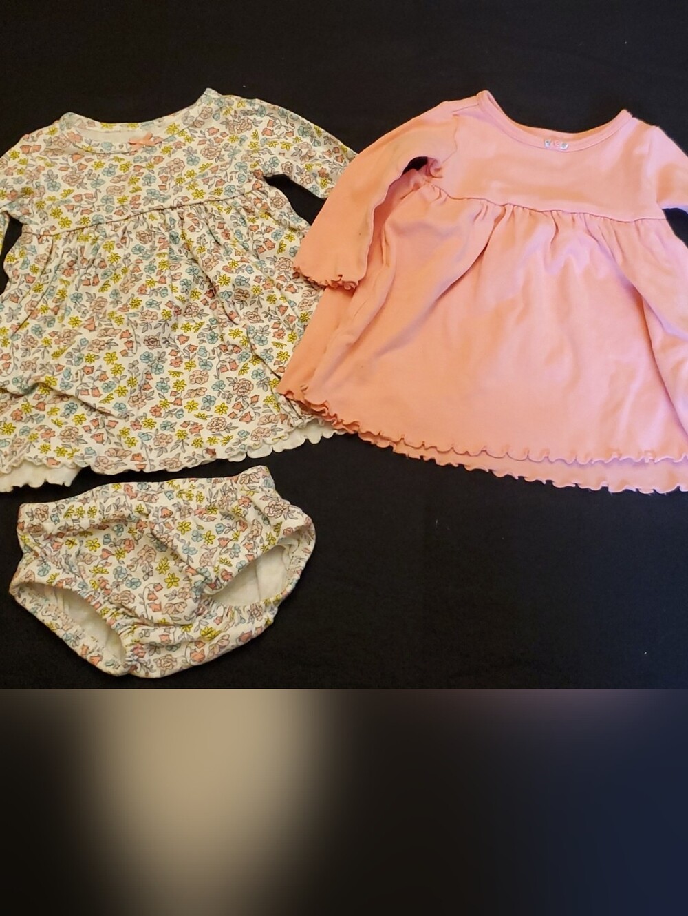 3 Month Carter's Girls Long-Sleeve Floral and Peach Dresses